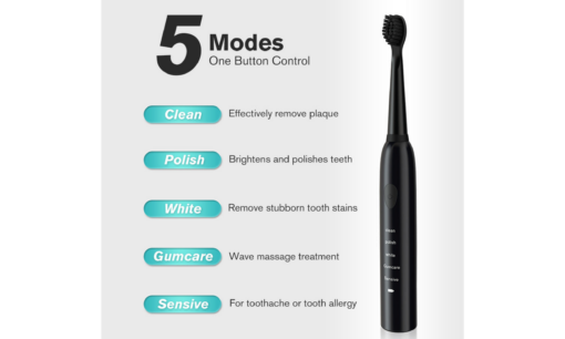 USB Rechargeable 5 Series Sonic Electric Toothbrush with Replacement 3 Head - Image 11