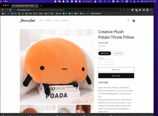 Creative Plush Potato Hand Warmer Throw Pillow - Image 7