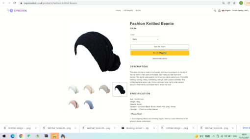 Warm Oversized Beanie with Optional Face Mask Cover - Image 9