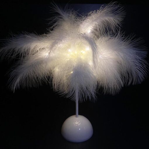 Feather Table Lamp Night Ligh - Image 4