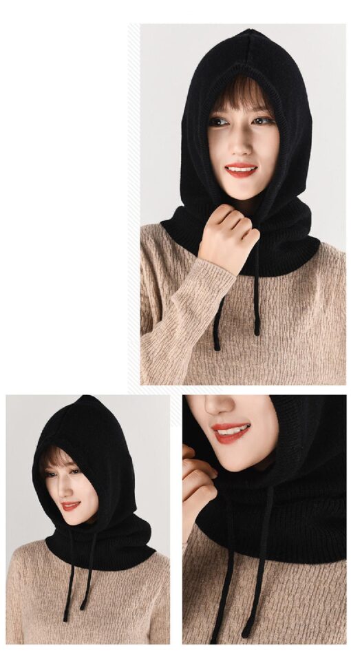 Women Winter Knitted Hood Beanie Hats - Image 8