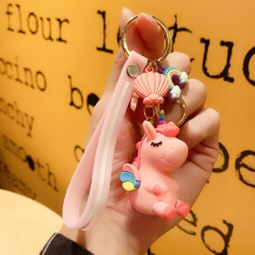 One or Five Silicone Unicorn Doll Key Chain Hanging Ring Ornaments - Image 8