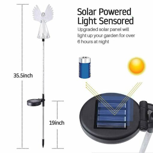 One or Two or Three Changing Colour Solar Angel LED Light - Image 6