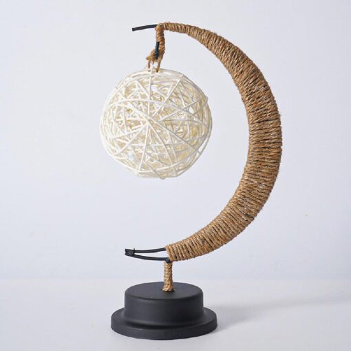 Led Half Moon Rattan Lamp - Image 3