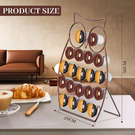 Black or Brown Owl Coffee Capsule Holder Pods Organizer - Image 3