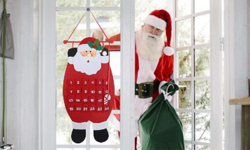 Christmas Advent Hanging Calendar with 24 Pockets