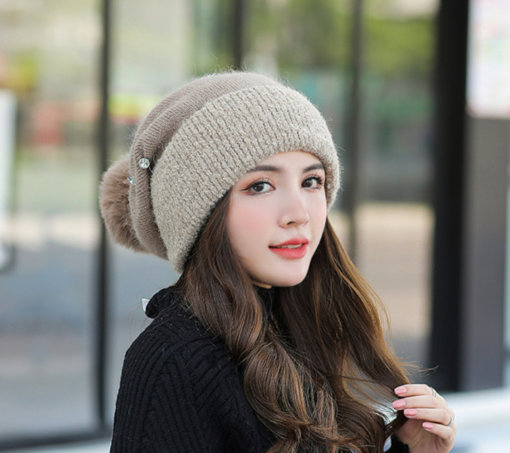 Warm Oversized Beanie with Optional Face Mask Cover - Image 8