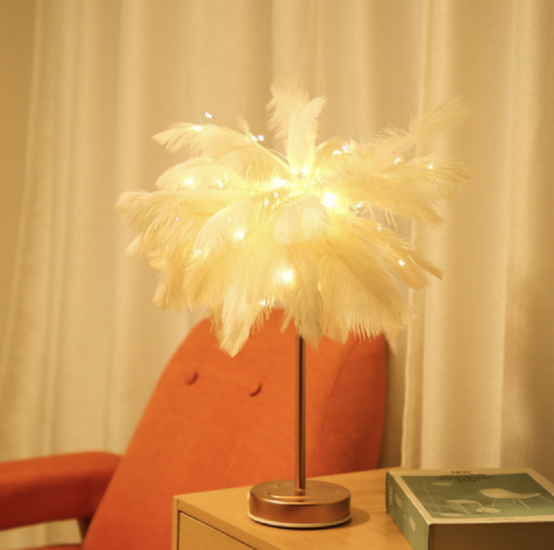 Feather Table Lamp Night Ligh - Image 5