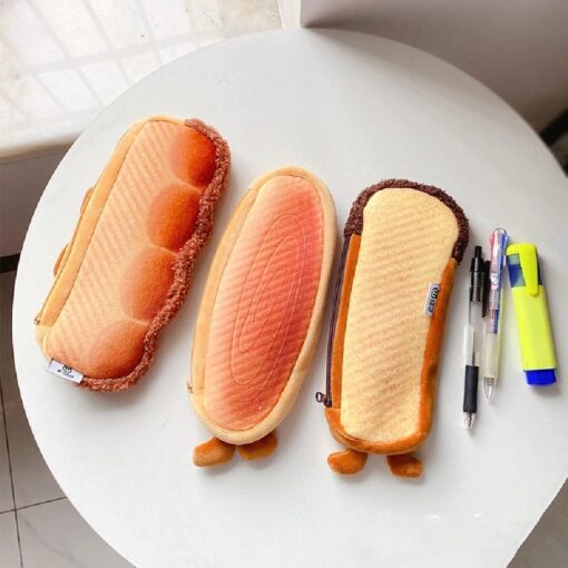 One or Three Funny Bread Pencil Case Creative Plush Pencil Bag - Image 11