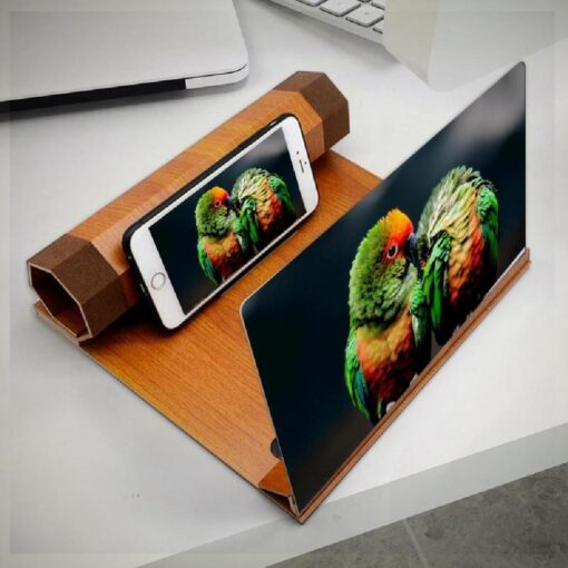 Solid Wood Grain Foldable Phone Screen Magnifier - Image 4