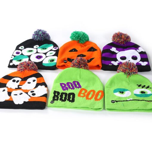 One or Two LED Halloween Beanie Hat - Image 18