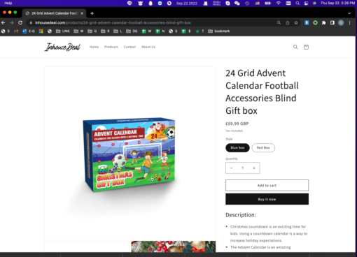 Football Accessories Blind Gift box Advent Calendar - Image 3