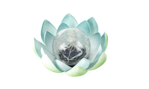 One or Two Solar Cracked Glass Ball Lotus Light 2022-03-11 NL - Image 7