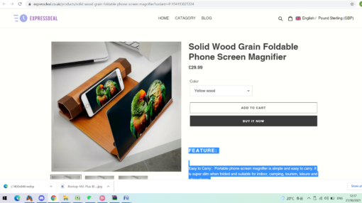 Solid Wood Grain Foldable Phone Screen Magnifier - Image 5