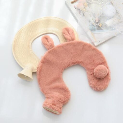 Rabbit Designed Neck Hot Water Bag with Fleece Cover - Image 2