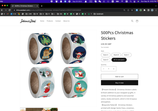 500Pcs Christmas Stickers - Image 3