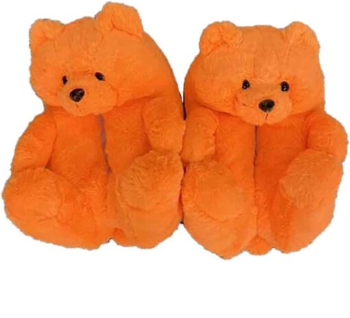 Winter Warm Cozy Plush Teddy Bear Solid Color Slippers - Image 8