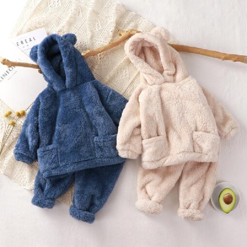 Kids Bear Hooded Pajama Set - Image 8