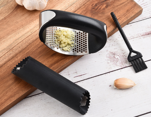 One or Three Piece Manual Stainless Steel Garlic Presses Set - Image 2