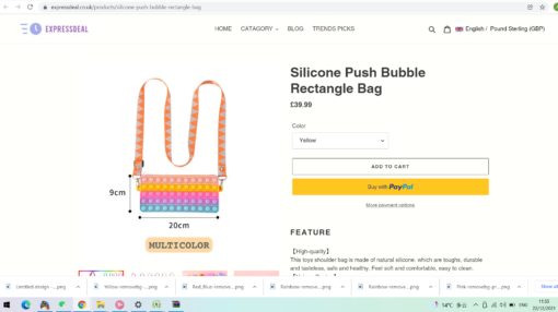 Fidget Push Pop Bubble Rectangle Bag - Image 3