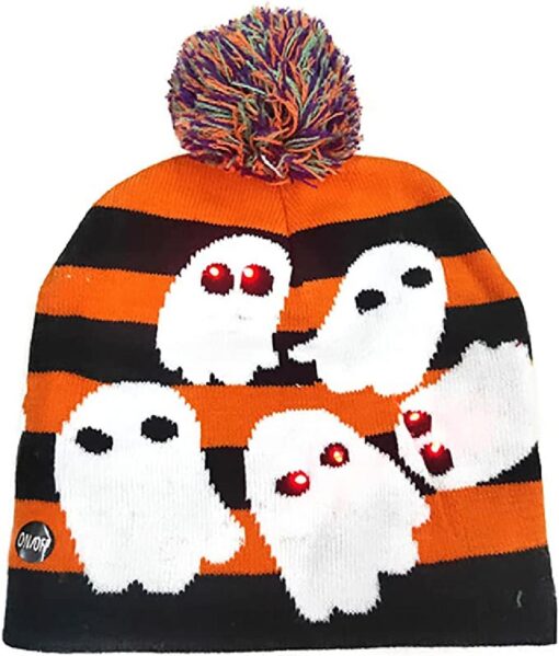 One or Two LED Halloween Beanie Hat - Image 2