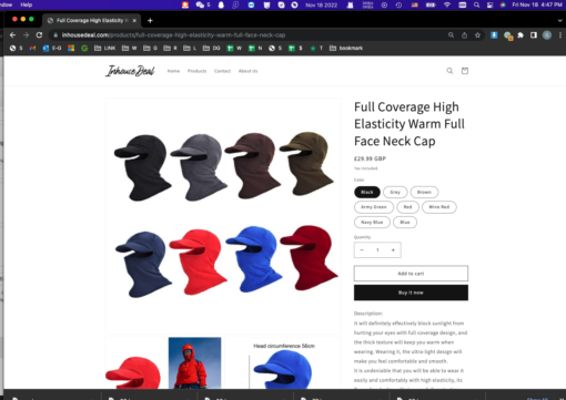 Full Coverage High Elasticity Warm Full Face Neck Cap - Image 13