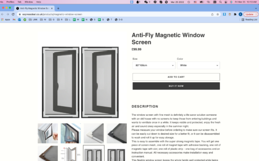 80x100 CM , 100x100 CM and 100x120 CM  Anti-Fly Magnetic Window Screen - Image 5