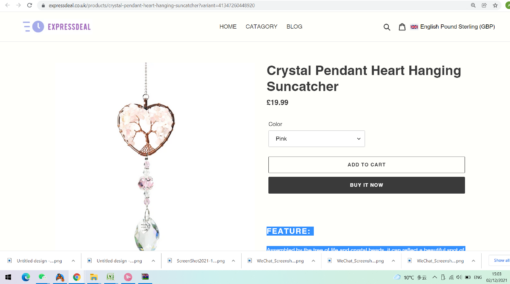 Life Pendant Heart Hanging Suncatcher - Image 11