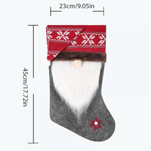 One or Two 18" Large Gnomes Christmas Socks Stocking Gift Bag - Image 6