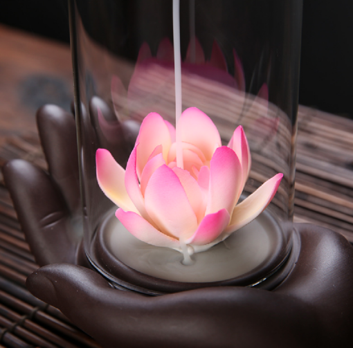 Monkey or Lotus Waterfall Incense Holder with optional cones - Image 2