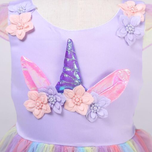 Kids Sleeveless Rainbow Unicorn Princess Dress - Image 20