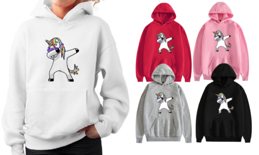 Unisex Dab Swag Unicorn Hooded Sweatshirt - Image 4