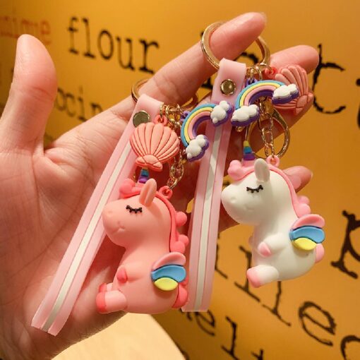 One or Five Silicone Unicorn Doll Key Chain Hanging Ring Ornaments - Image 18