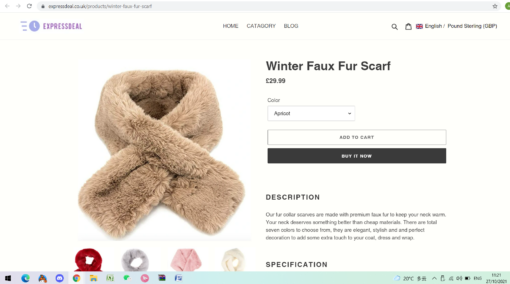 Women Winter Faux Fur Scarf - - Image 3