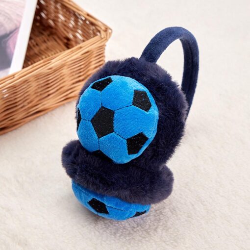 Football Design Winter Fluffy Kid Ear Warmers Earmuffs - Image 9