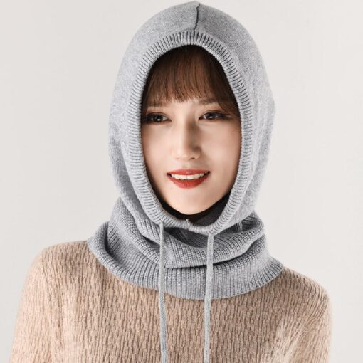 Women Winter Knitted Hood Beanie Hats - Image 3