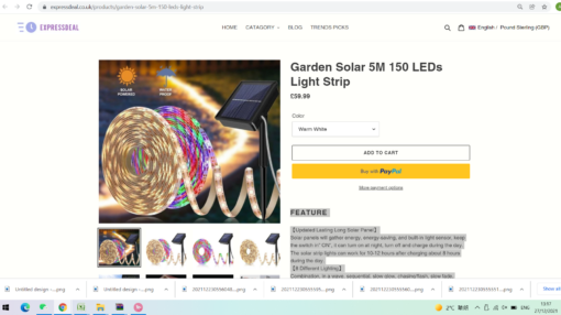 Garden Solar 5M 150 LEDs Light Strip - Image 2