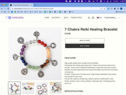 One or Two 7 Chakra Reiki Healing Bracelet - Image 7