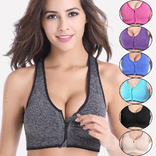 Women's Fitness Front Closure Push Up Bra - Image 15