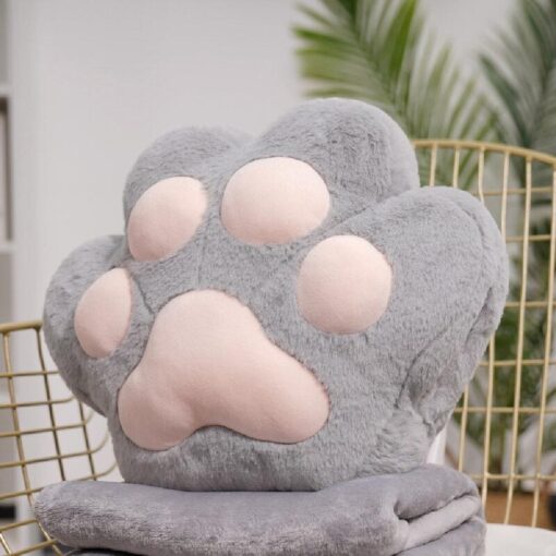 3 in 1 Blanket Cat's Paw Hand Warmer Plush Pillow - Image 2