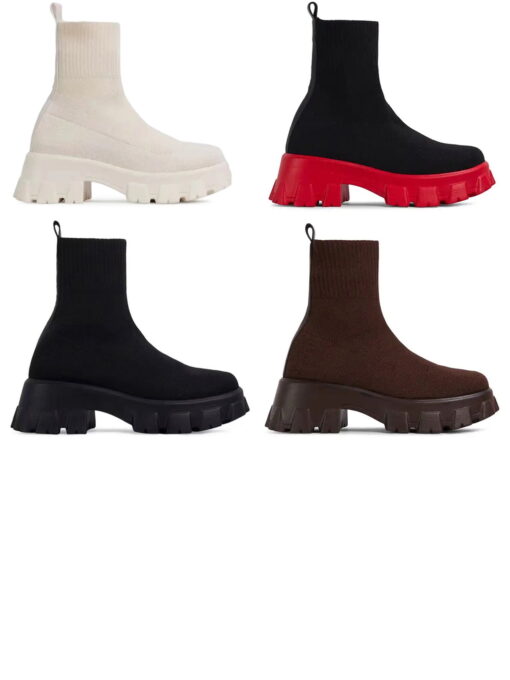 Casual Knit Platform Sock Boot - Image 7