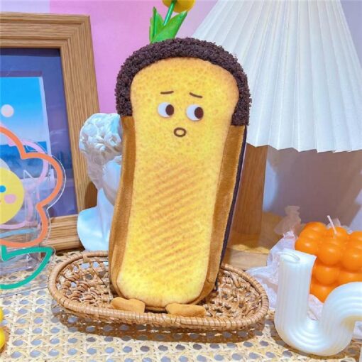 One or Three Funny Bread Pencil Case Creative Plush Pencil Bag - Image 6