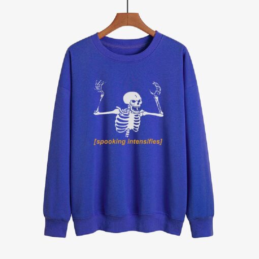 Halloween Spooking Intensifies Skull Printed Sweatshirt - Image 5