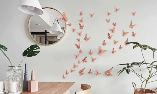 12 or 36 Pcs Metallic Art Butterfly Wall Sticker