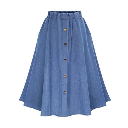 Women Fashion High Waist Denim Skirt Loose Slim Casual Skirt - Image 8