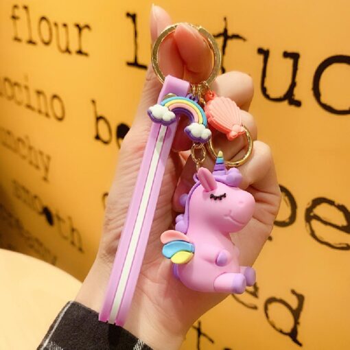 One or Five Silicone Unicorn Doll Key Chain Hanging Ring Ornaments - Image 20