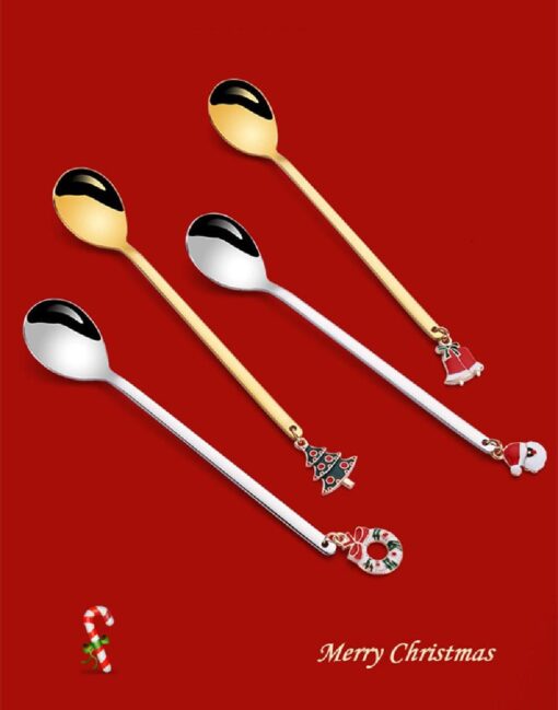 Six-Pieces Christmas Coffee Spoon & Fork Sets - Image 12