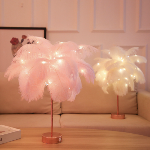 Feather Table Lamp Night Ligh - Image 10