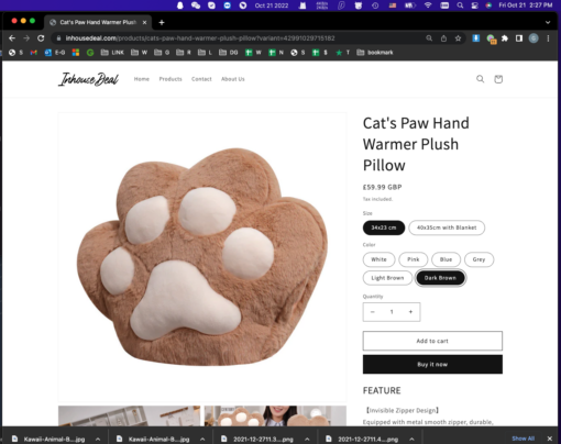 3 in 1 Blanket Cat's Paw Hand Warmer Plush Pillow - Image 7