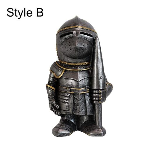 Standing Middle Ages Knight Statue Yard Decoration - Image 2